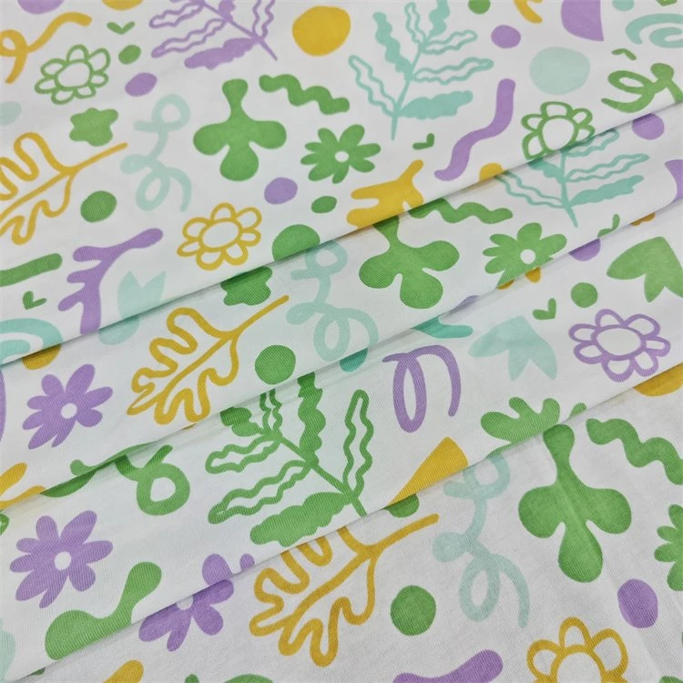 21S Organic Cotton Printed Jersey Knit Fabric