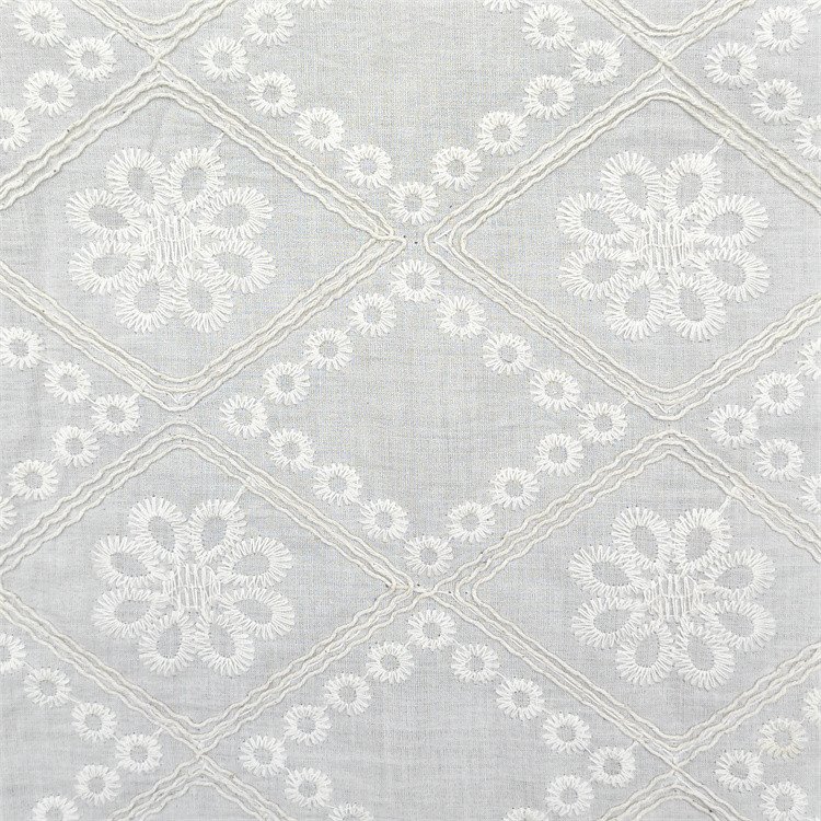 Classic Pattern Cotton Embroidery Knit Fabric