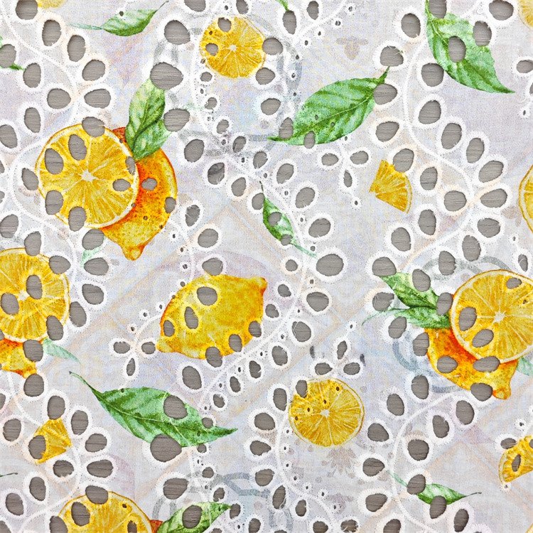 Cotton Printed Embroidery Knit Fabric