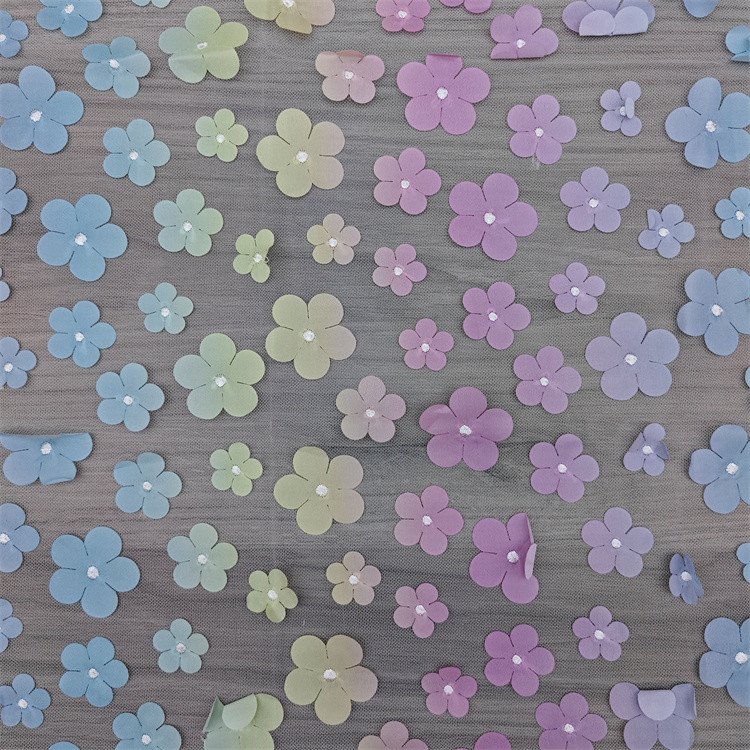 Customized Petal Tulle Knit Fabric