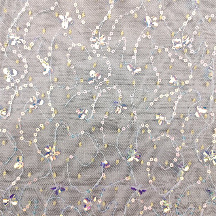 Embroidered Sequin Knit Fabric