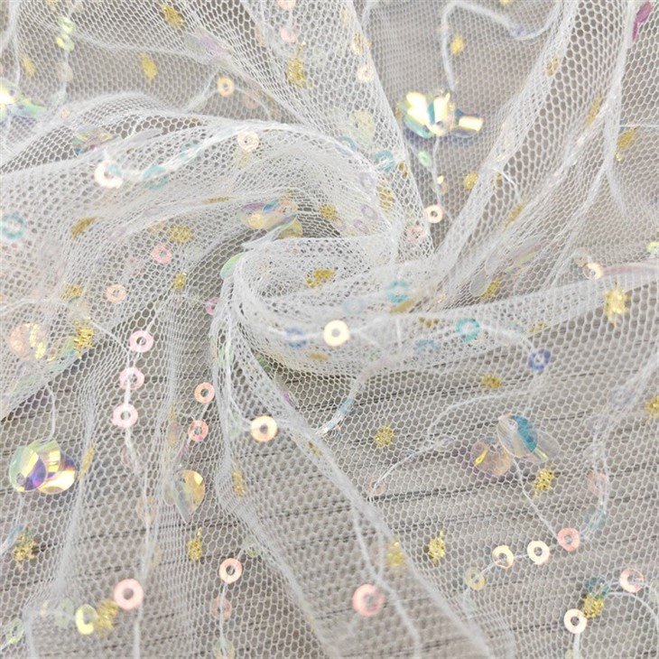 Embroidered Sequin Knit Fabric Embroidered Sequin Knit Fabric