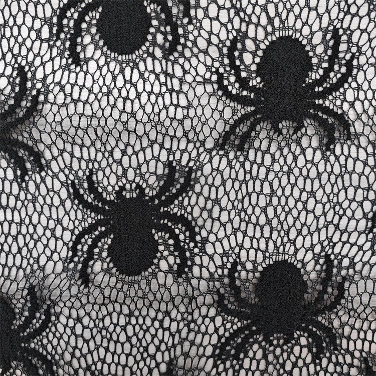 Halloween Spider Lace Knit Fabric