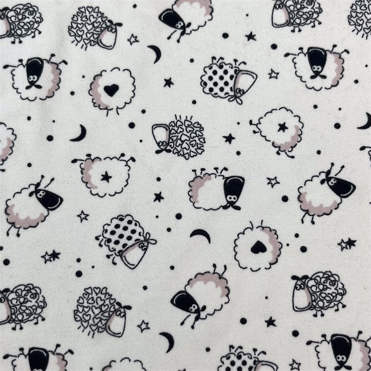 Polyester Spandex Printed Milky-yarn Fabric Knit Fabric