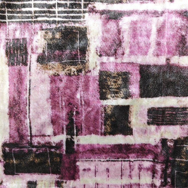 Printed Bronzing Velvet Knit Fabric