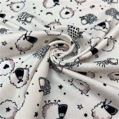 info-400-400 Polyester Spandex Printed Milky-yarn Fabric Knit Fabric