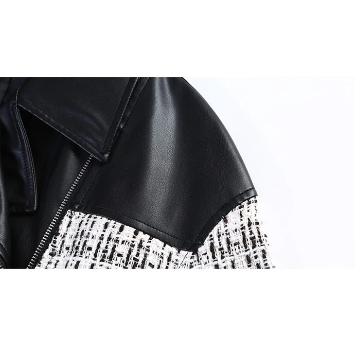 PU Patchwork Jacket