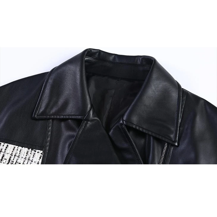 PU Patchwork Jacket