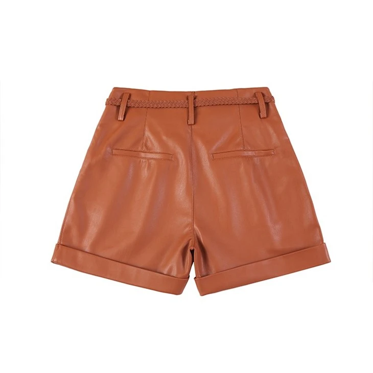 PU Short With PU Leather Belt